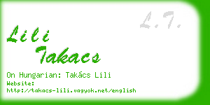 lili takacs business card