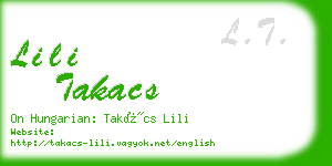 lili takacs business card